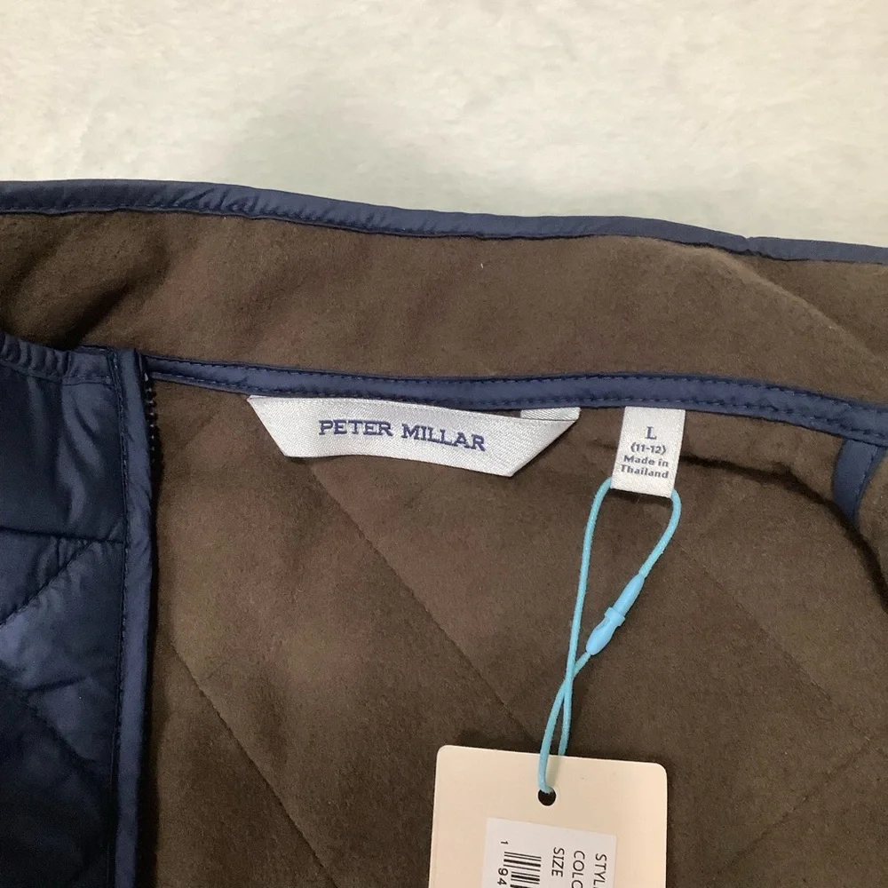Peter Millar NWT Youth Essex Quilted Vest Sz L Navy